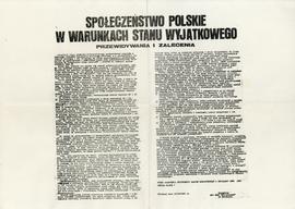 Społeczeństwo polskie w warunkach stanu wyjątkowego