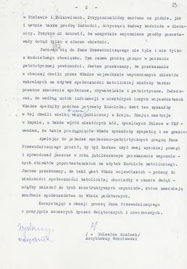 List do przewodniczącego