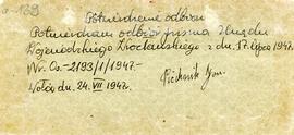 Potwierdzenie odbioru / Reichskarte für Urlauber =Kartka reglamentacyjna dla urlopowanych