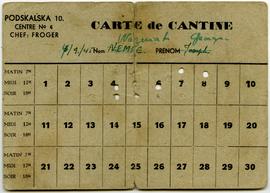 Carte de cantine