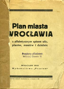 Plan miasta Wrocławia z alfabetycznym spisem ulic, placów, mostów i dzielnic