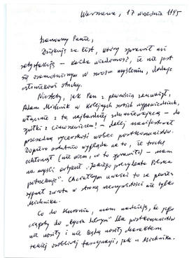 List od Wiktora Woroszylskiego