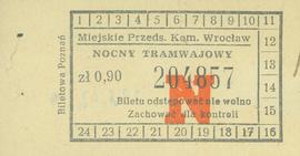 Bilet nocny tramwajowy